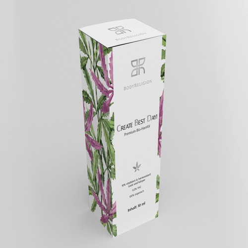Hemp packaging with the title 'Cosmetic product package design'