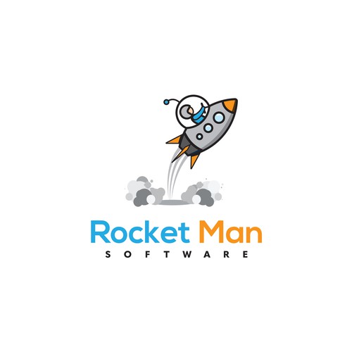 Humorous design with the title 'Rocket Man Software'