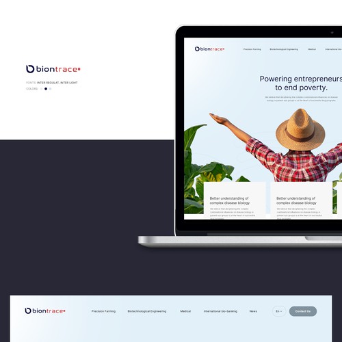 HTML website with the title 'Biontrace AG'