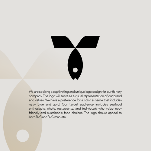 Fishing brand with the title 'Creative Letter mark logo for Fishery brand'