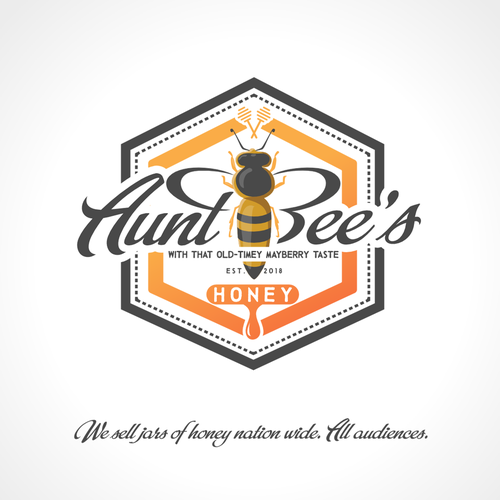 Honeycomb design with the title 'Bold logo concept for honey production'