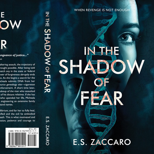 Psychological thriller book cover with the title 'In the Shadow of Fear'