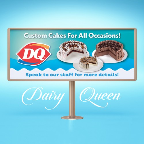 Pantone design with the title 'Dairy Queen Custom Cakes Banner'