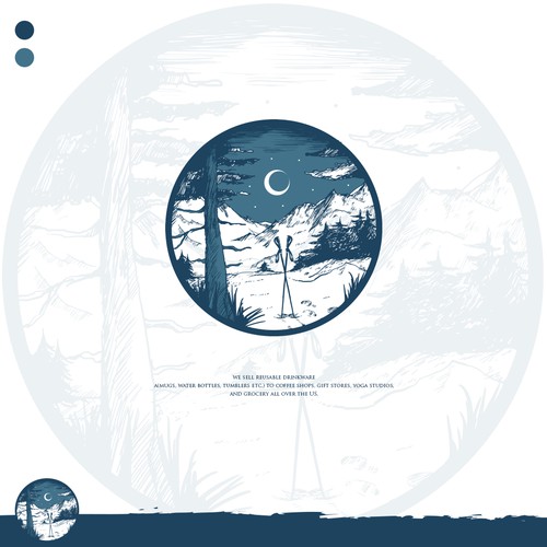 Artwork design with the title 'Winter Landscape - 2 colors for screenprinting'