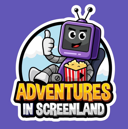 Popcorn logo with the title 'Fun TV Cartoon Logo'