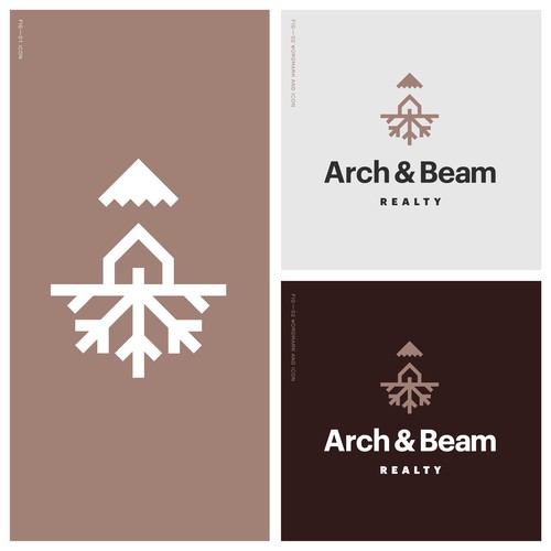 Snow logo with the title 'Arch + Beam — Realestate'