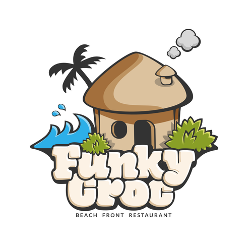 Hut logo with the title 'Funky Croc'