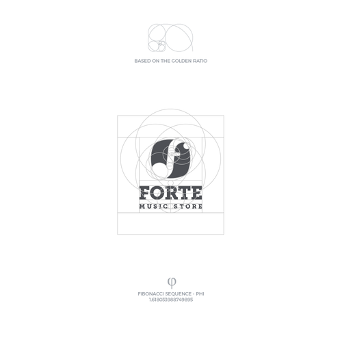 Note design with the title 'FORTE Music Store'