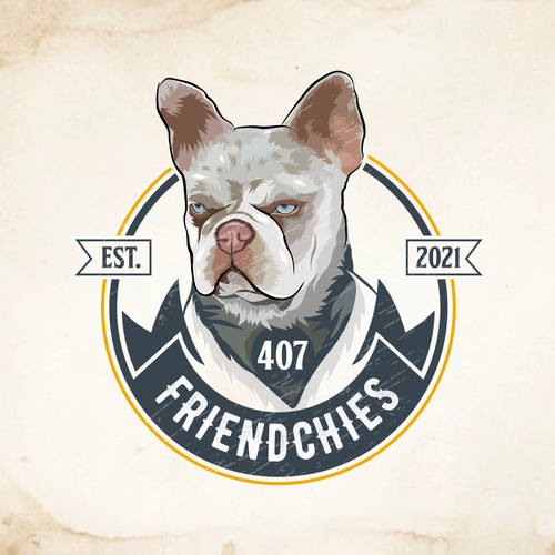 French bulldog design with the title '407 Friendchies'