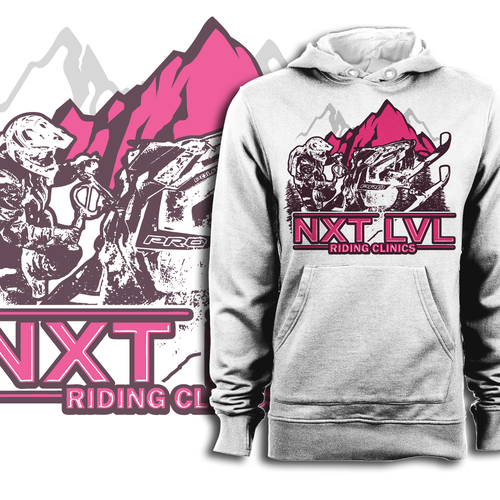 Snowboarding design with the title 'NXT LVL'