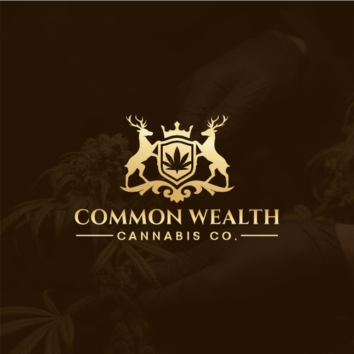 Badge brand with the title 'Luxurious, Classic and Sophisticated Cannabis Logo'