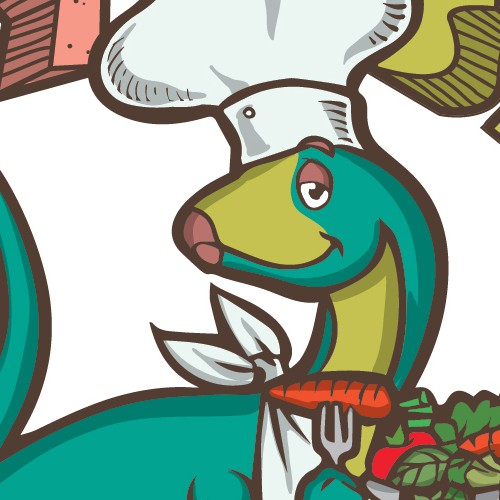 Dinosaur design with the title 'Fussy Chilesaurus'