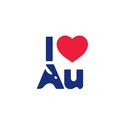 Souvenir logo with the title 'I love Au'