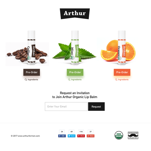 Lips design with the title 'Lips Balm Webpage'