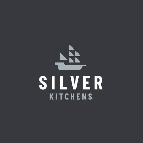 Silver logo with the title 'Silver Kitchens Logo'