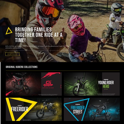 Fin design with the title 'Kuberg Motorcycles North America'