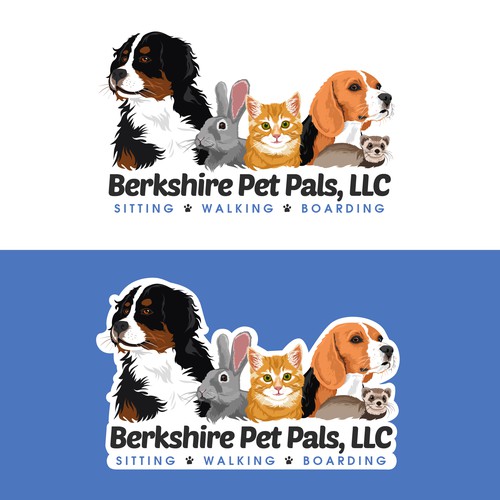 Cat logo with the title 'Logo / Website header for Berkshire Pet Pals, LLC'
