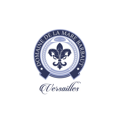 Horse riding logo with the title 'New luxury stables versailles'
