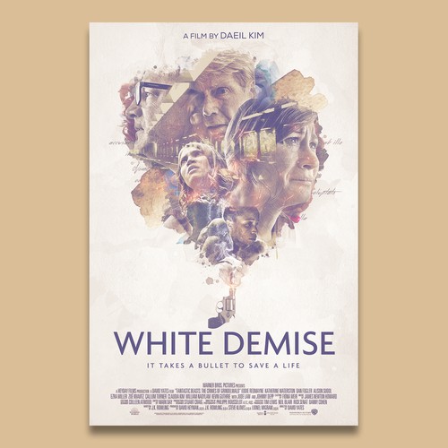 Movie design with the title 'White Demise movie poster'