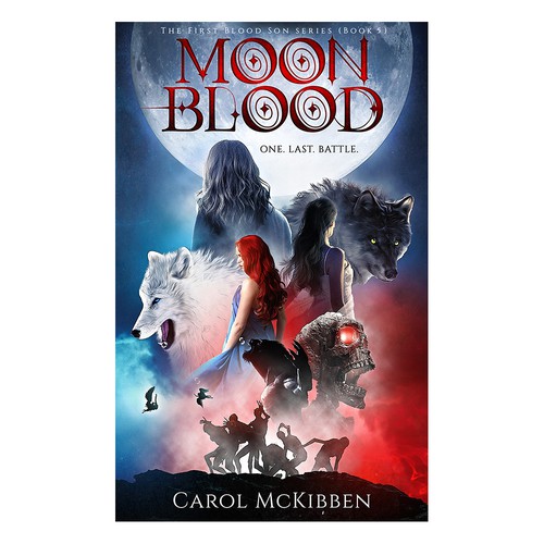 Vampire book cover with the title 'Moon Blood Book Cover'