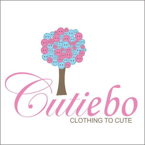 Baby boutique logo with the title 'Logo Cutiebo'