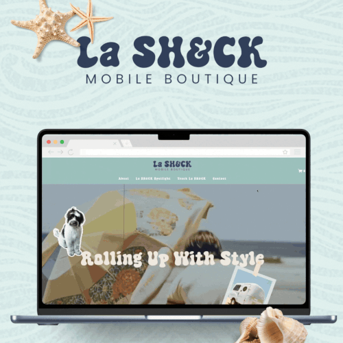 Art design with the title 'La SH&CK: Mobile Boutique '