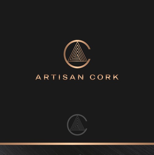 Wood design with the title 'Artisan Cork - Logo design'