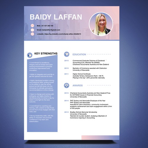 Profile design with the title 'Different than normal resume design'