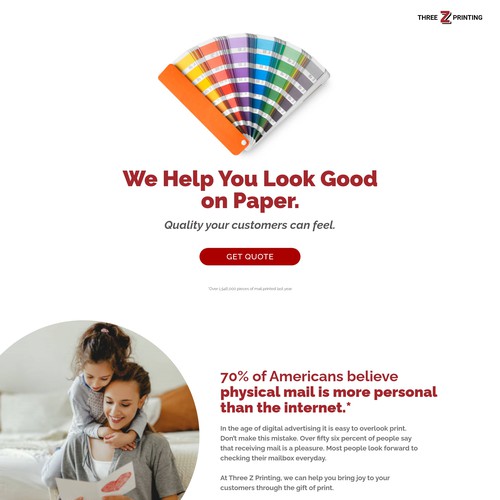 Internet website with the title 'Three Z Homepage design'