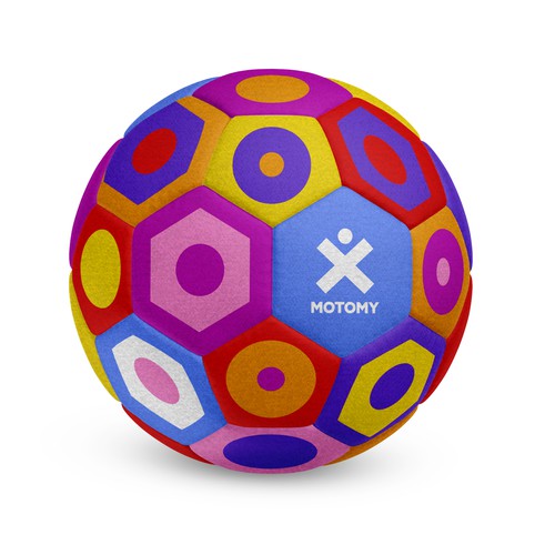 Pop art design with the title 'Soft soccer ball for kids'