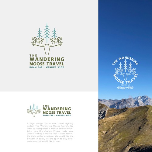 Wanderlust logo with the title 'Monoline logo design for a travel agency'