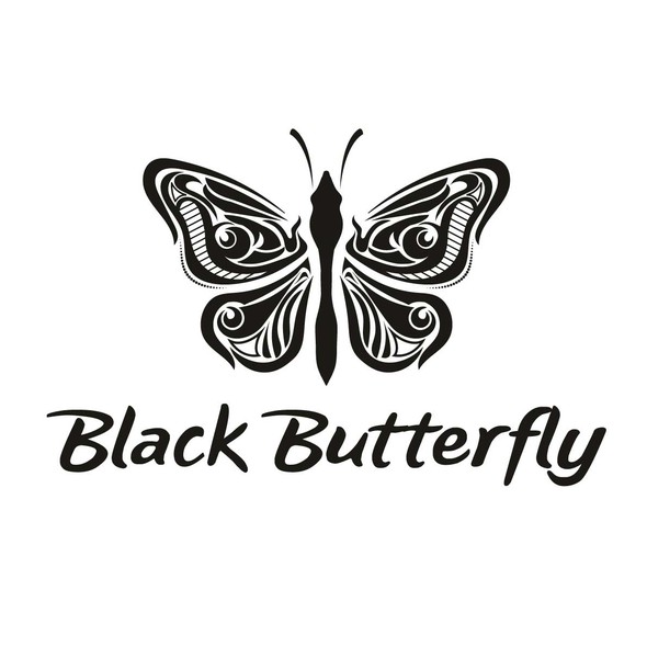 Black and white photos logo with the title 'Black Butterfly '