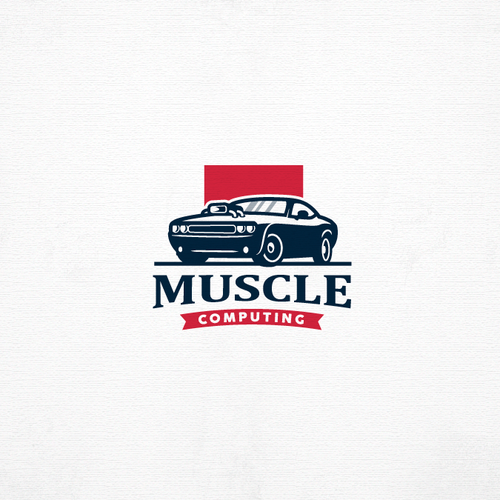 Car logo with the title 'MUSCLE COMPUTING'
