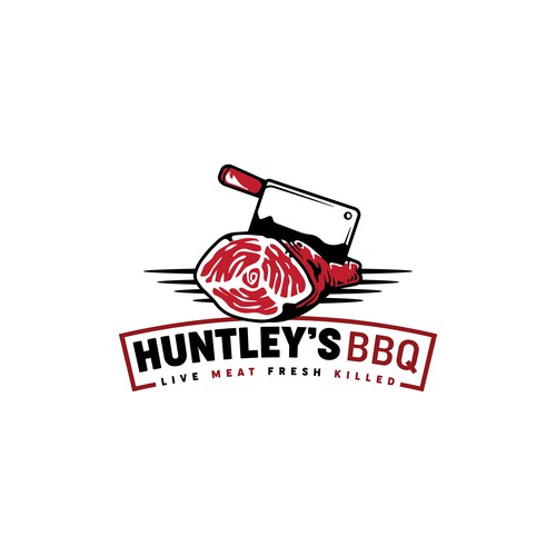 Goat brand with the title 'HUNTLEY'S BBQ Logo Design'