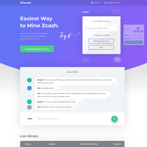 Mining website with the title 'Cryptocurruncy Mining'