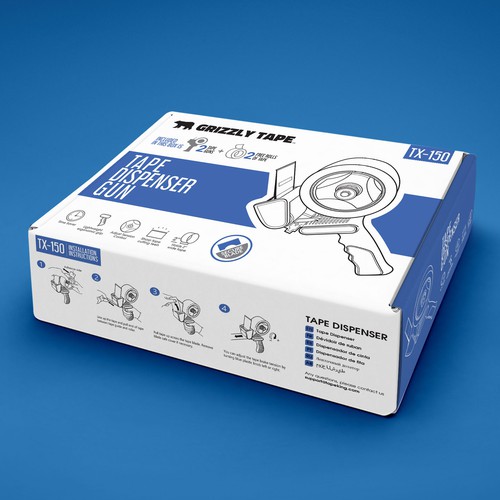 Label packaging with the title 'Retail package box design '