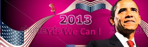 Political campaign design with the title 'Women's Chiffon Scarves Graphic Design with Obama and American Flag '