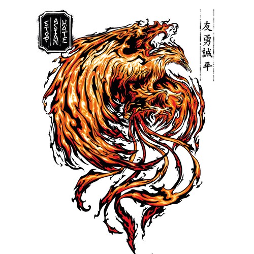 Tattoo artwork with the title 'Fenix vector illustration'