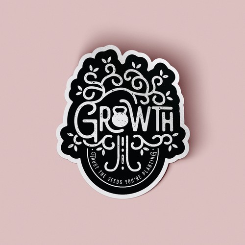 Kettlebell design with the title 'Sticker design for fitness company'