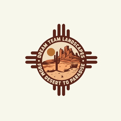 Cactus logo with the title 'Logo design entry for "DreamTeamLandscapes"'