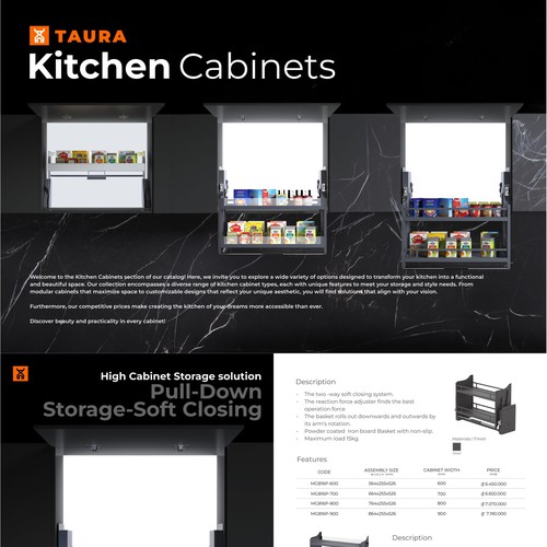 Catalogue design with the title 'Taura.vn Catalog Products'