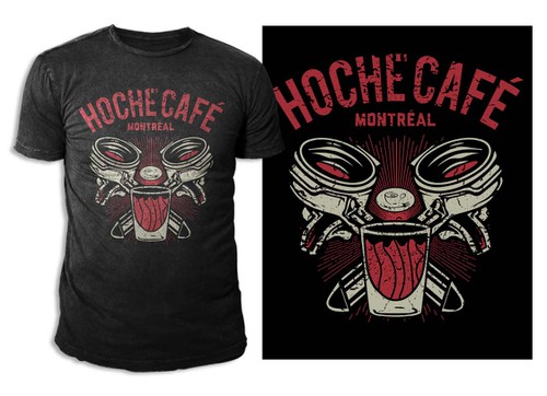 Bar t-shirt with the title 'Create a unique t-shirt for Hoche Café in Montréal'