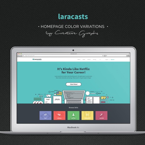 Homepage website with the title 'Homepage design for coding elearning website'