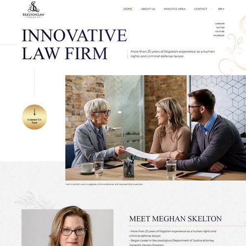 Attorney website with the title 'Innovative law firm'
