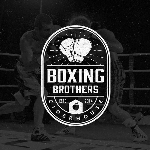 Boxing-gloves logo with the title 'logo concept for Boxing Brother Ciderhouse'