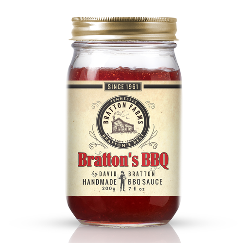 Sauce label with the title 'Handmade unique BBQ sauce'