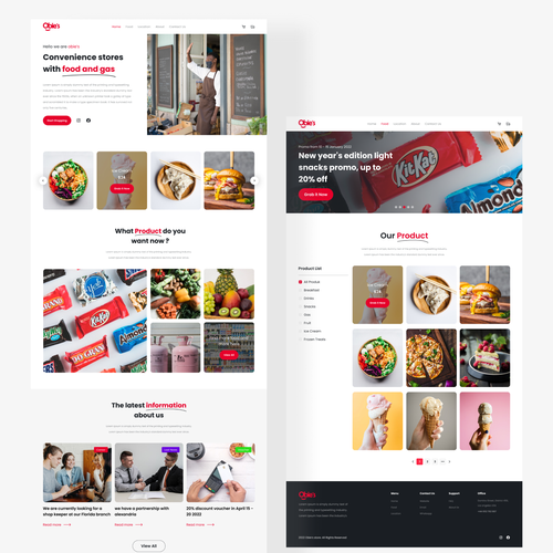 Drink website with the title 'Obie's Stores Exploration'