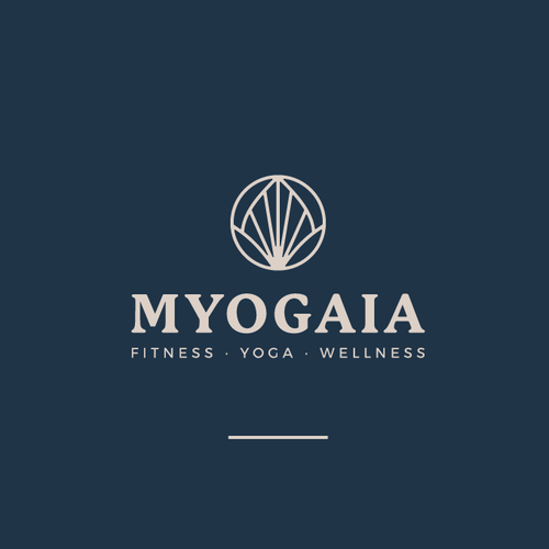 Yoga logo with the title 'Logo Design - Myogaia'