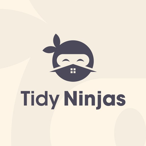 Ninja logo with the title 'Iconic logo for a cleaning company'
