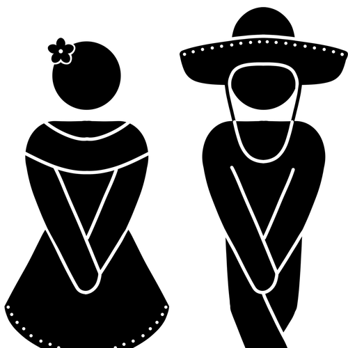 Stencil design with the title 'Bathroom sign 4'